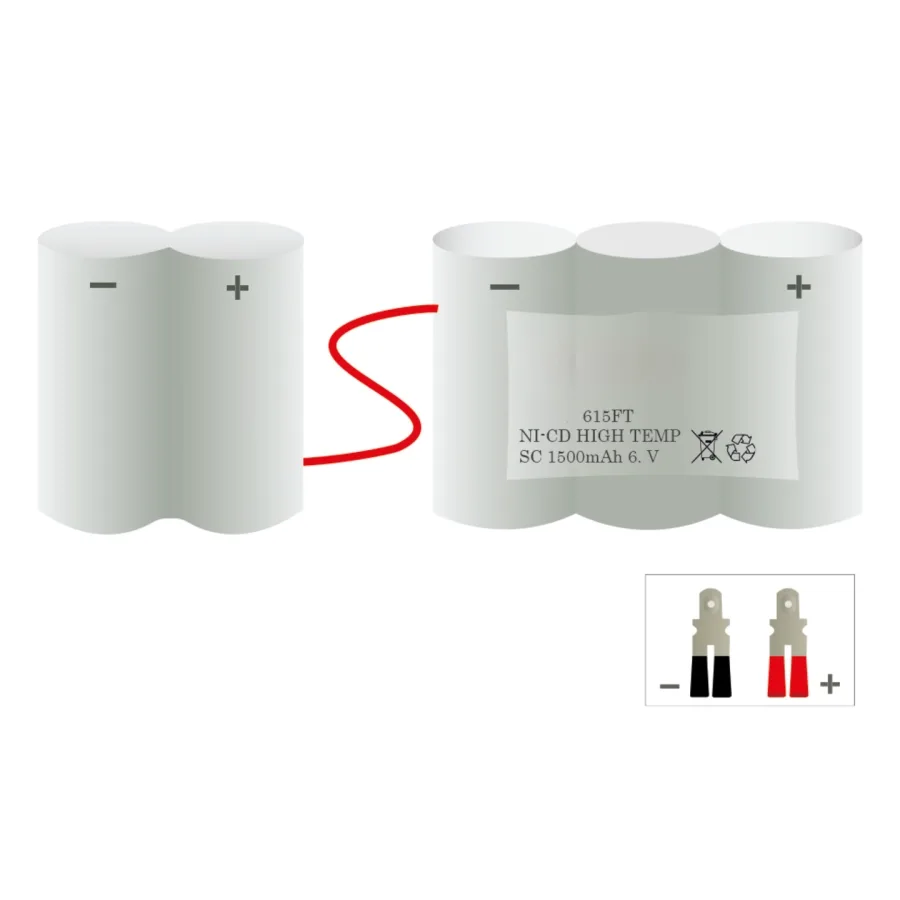 Veiligheidsverlichting accu 615FT – 6 V 1500 mAh NiCd