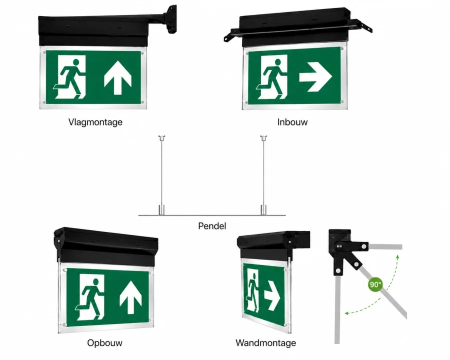 Ems 4 ST zwart - 5in1 Vluchtwegverlichting